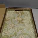 Spsyrine Serving Tray with Handles, Plastic Decorative Tray for Coffee Table, Living Room, Home Decor, Dianthus