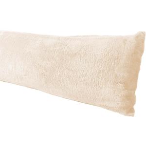 Extra Soft Body Pillow Cover, Sherpa/Microplush Material, 20x54 Inches, Zipper Closure (Cream)