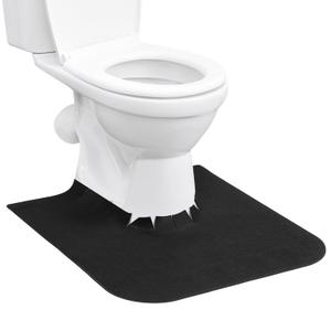 Upgrade Round Commode Potty Training Mats for Boys, Toilet Training Mats, Potty Training Toilet Rugs, Toilet Rugs u Shaped Washable, Toilet mats for Bathroom(4 Pack, Black)