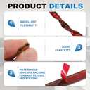 PATIKIL 16.4FT Silicone D Shape Weather Stripping, 5/9" W x 1/2" H Self Adhesive Backing Door Seal for Door Frame Window Insulation RVs Furniture Cabinets, Brown