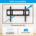 HOME VISION Heavy Duty Fixed TV Wall Mount Bracket for 48-120 Inch Extra Large Flat Screen Smart TVs, 264 Lbs Capacity, Max VESA 800x600 mm, Stud Spacing 12"-28", Low-Profile Flush Slim Design, HV8801