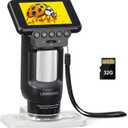 LM013 Microscope for Kids Adults Portable, Handheld Microscope Camera with 2.8" Screen, Coins Magnifier with 8 LED, USB Output, Christmas Birthday Gifts, 32GB