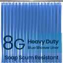 LiBa Bathroom Shower Curtain Premium PEVA Non-Toxic, Blue Clear Waterproof Plastic Shower Curtain Liner with Rust Proof Grommets 8G Bathroom Accessories 72x72
