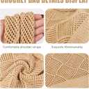 COOKOOKY Crochet Beach Tote bag Summer Beach Bag for Women Aesthetic Mesh Tote Bag Hippie Bag Knit Bag