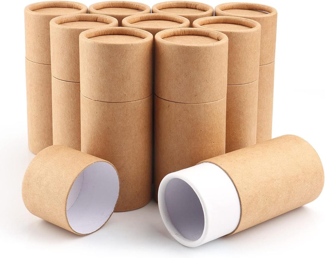 10Pcs Kraft Paperboard Tubes,1 Oz/30ml Empty Round Cardboard Box Tube Container with Lid for Essential Oil Bottle Packaging,Gift Paper Tube,Jewelry,Pencils,Tea Coffee,Crafts Project-Not Push-UP