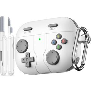 Game Case for AirPods Pro 3 Cover(2025),Classic Cool Funny Shock-Proof Protective Silicone AirPods Pro 3rd Case with Cleaner Kit and Keychain for Airpods Pro 3rd Generation for Men Boy-Grey (A2-Rock Grey)