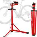 Bike Repair Stand, 176 LBS Heavy Duty Portable Bicycle Mechanic Maintenance Workstand with Tool Tray, Steel & Aluminum Shop Home Adjustable Height Foldable Bike Work Stand for E Bike, MTB, RB