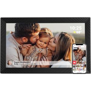 15.6" WiFi Digital Picture Frame, 32 GB Memory, Auto-Rotate, 1920x1080 HD IPS Touchscreen Large Digital Photo Frame, Share Moments Instantly via Frameo APP, Gift for Family and Friends (Black) (Black-15.6")