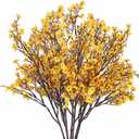 AILANDA 6 PCS Artificial Flowers Babys Breath Bouquet Real Touch Silk Floral Arrangement Orange Gypsophila Flowers for Christmas Home Wedding Table Centerpiece Fireplace Vase Filler