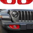 Savadicar 2-Piece Red Fog Light Trim Cover for Jeep Wrangler JL JLU 4xe & Gladiator JT 2018-Present â€“ Exterior Styling Upgrade Accessories
