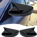 MUXEE 2PCS New Sports Rear Mirror Cover Caps for Nissan Altima 2013-2018 ABS Side Door Wing Mirror Cap Covers Exterior car Accessories -Bright Black（Without Turn Signal Cutout）