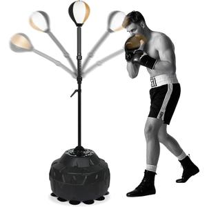 Boxing bar Reflex Speed Bag Punching Bag Free Standing Boxing Bag with Adjustable Height & Reinforced Spring Strong Durable Relief Stress Ball for MMA WWE ExerciseBlack White Gold