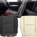 munirater LH Driver Side Bottom Cloth Seat Cover (Black) and Foam Cushion Pad Replacement for 2007-2014 Silverado 1500 2500HD 3500HD