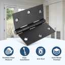 TICONN 48-Pack 3.5 Inch Door Hinges with Square Corner, 3-1/2 x 3-1/2 Inch Iron Bifold Residential Doors Hardware (Square Corner, Matte Black, 48 Pack)