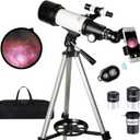 Telescope for Kids Adults Beginners,70mm Aperture 400mm Focal Length Telescopio for Astronomy, Multi Coated Travel Refractor Telescopes with Wireless Remote,Astronomical Telescope for Beginners