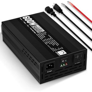 ECO-WORTHY 600W Inverter Charger, 600W Pure Sine Wave Inverter & 30A LiFePO4 Battery Charger with 20ms UPS, DC 12V to AC 110V, Output Surge 1200W, for RV Lithium Batteries Roadtrip Essentials