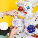 2 x Sublimation Ceramic Ornaments, Round Porcelain Discs, Bulk Blanks for DIY Heat Press, Personalized Xmas Tree Ornament, White (12, Round)