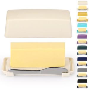 Butter Dish With Lid For Countertop, Kyraton Butter Crock With Stainless Steel Multipurpose Butter Knife, Butter Container, Kitchen Gift For Wife, Mother