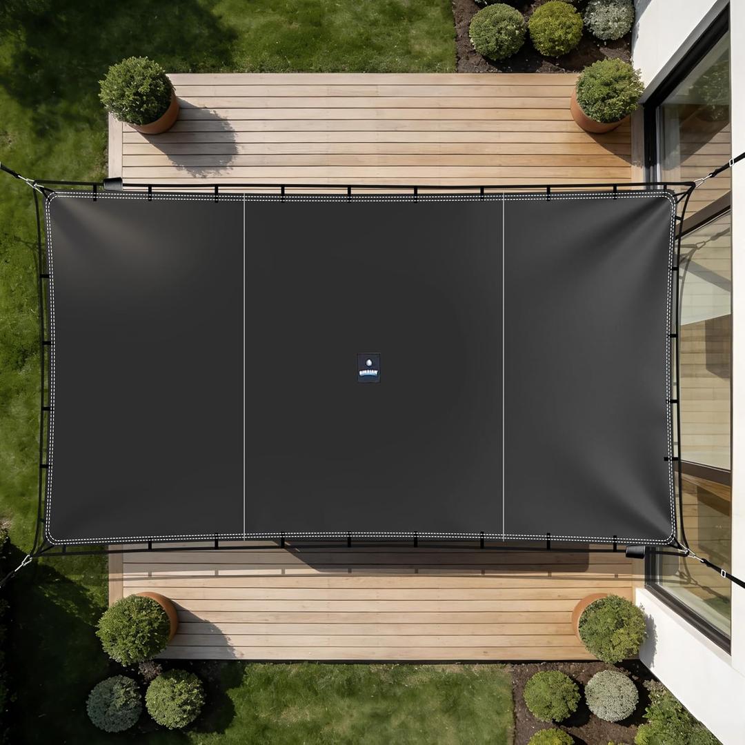 SIHAIAN Sun Shade Sail 10'x13' Waterproof Rectangle Double-Rope Shade Sail 500D Heavy Duty UV Block Sunshade Canopy for Backyards, Patios, Gardens, Outdoor Activities and Facility Black