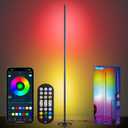 Modern Floor Lamp, Smart RGB LED Floor Lamp with App & Remote Control, 16 Million Colors & 200+ Scene Modes, Corner Lamp with Timer and Music Sync, Standing lamp for Bedroom Home Decor (Black)