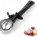 Ice Cream Scoop with Trigger, Large 1.5 oz (55ml) Stainless Steel Scoop for Ice Cream, Sorbet, Melon, Cupcake Batter, Size #16 set of 2