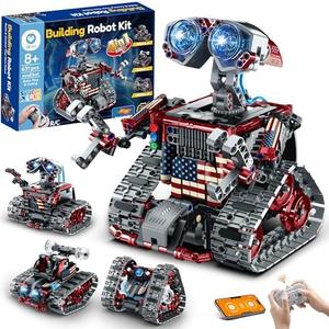 Sillbird Robot Building Kit with Remote Control Gifts for Kids Boys Ages 8-12, STEM Coding Robotic Technic Tracked Racer Car Toys for Birthday - Build 4in1 Model with 631 Pieces