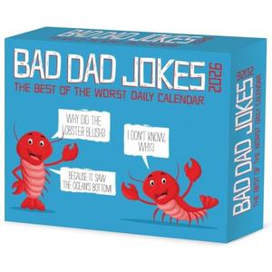Willow Creek Press, Bad Dad Jokes 2026 Desk Calendar, 6.18'' X 5.43'', Daily Calendar with Adhesive Binding