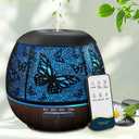 Essential Oil Diffuser for Bedroom 400ml,Diffusers for Home with R/C,Cool Mist Humidifier Large Room,Ultrasonic Scent Diffuser Waterless Auto Off,7 Colors Light & 3 Mist Modes for Desk Butterfly