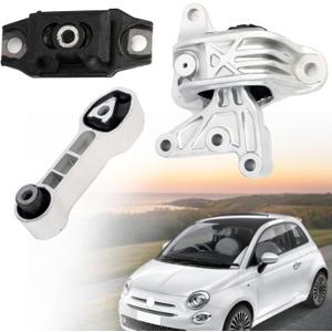 Engine Motor and Transmission Bracket kit Fit for Fiat 500 2012-2018, Auto Motor & Trans Mount Set # 9893 /68073217AC, 9895 /68073-029AC, 9876/ 68073483AD