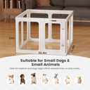 Clear Acrylic Dog Playpen - 33.4 x 33.4 Inch, 24" H 8 Planes Transparent Dog Fence Indoor, Sturdy Pet Pen for Puppy/Small Dog/Rabbit/Pig, Easy Assemble & Cleaning Plastic Whelping Box Enclosure, White