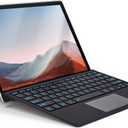 Backlit Keyboard for Surface Pro 7/7 Plus/6/5/4/3, 7 Colors Font Backlight Detachable Wireless Type Cover with Trackpad/Pen Holder Compatible with Microsoft Surface Pro 7/7+/6/5/4 12.3 Inch