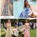 GRACE KARIN Womens Summer Floral Maxi Dresses 2026 Long Flowy Boho Dress Beach Vacation Sundresses Casual Clothes with Pocket (Blue, L)
