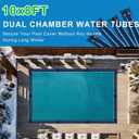 8Ft Pool Water Bags,10 Packs 0.4mm Double Chamber Water Tubes for Inground Pool Cover Heavty Duty Pool Cover Weights for Winter Pool Cover Closing (Black)