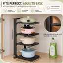 1 Pack 4Tier Pot Pan Organizer Under Cabinet Adjustable Heavy Duty
