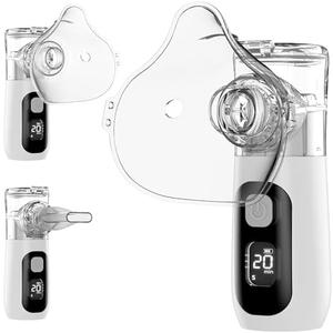 Smart Digital Display Portable Nebulizer for Adults and Kids, Portable Nebulizer for Travel and Home Use, Rechargeable Nebulizer with a Remaining Power Display and 3 Optional Gears