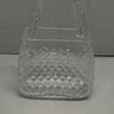 Purse Vase, Glass Bag Vase, Glass Purse Vase for Flowers, Clear Vases, 12 Inch Large Flower Vase with Embossed Pattern for Wedding, Living Room, Bedroom, Table, Office(Round)