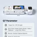 W & O Portable 2.5K Video Recorder with 180 Rotating Lens, Vlogging Camera,Pocket Body Camera with Audio & Video Recording, 7Hour Power, Handheld POV Cameras with 32GB CardWhite
