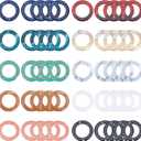 PH PandaHall 50pcs Acrylic Bead Frame, 10 Colors Circle Link Connectors 1.6 Inch Imitation Gemstone Round Ring Frames with Double Holes for Earrings Bracelets Necklaces Crafts, 1 inch Inner Diameter