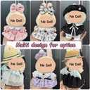 17cm Doll Clothes 4 Set Dress- 6.7 Inches Cute Dress, Suitable for 17cm Plush Dolls, Dress-Up Accessories (Doll Not Included)-Style 1