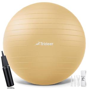 Trideer Exercise Ball, Nature Themed Yoga Ball, Easily Inflated Ball Chair, for Workout, Stability, Balance, Physical Therapy & Pregnancy, Quick Pump Included