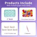 DIY Soap Making Kit, Silicone Grape Soap Mold with Cotton Rope, Dried Flowers & Tweezers, Exquisite Mold for Handmade Grape Soap Making Gift & Home Decor
