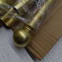 2 Pack Gold Curtain Rods for windows 32 to 48 inch, 5/8 inch Splicing Heavy Duty Metal Curtain Rod Set with Brackets