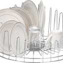 Vdomus Stainless Steel Drying Rack - Compact Sink Drainer with Utensil and Plate Holder - Elevated Wire Dish Dryer Tray for Kitchen