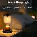Candle Warmer Lamp Electric with Timer: Wax Melts Warmer - Dimmable Candle Wax Warmer Electric Candle Warmer with Replacement Bulbs, Bedroom Home Decor Compatible with Various Candles-Linen
