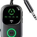 LED Display 2 in 1 Bluetooth 6.0 Transmitter Receiver 3.5mm AUX Jack RCA Wireless Audio Adapter Dongle for Airpods Headphones TV Airplane Flight Car Speaker Home Stereo, Dual Pairing & Handsfree Call