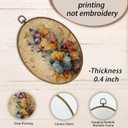 AEHIE Vintage Fall Butterfly Oval Wall Art Decor, Autumn Colorful Butterfly Floral Canvas Artwork Framed, Retro Rustic Oval Wall Art for Home Bedroom Living Room Decor, 11x8.5 Inches