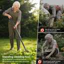 Weed Puller Tool 45" All-Metal Stand Up Heavy Duty Weeder Hand Tool with 4-Claw Steel Head & Long Handle, Garden Weeding Tool for No Bending or Kneeling, Back & Knee Friendly, Easily Removes Weeds