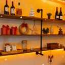Industrial Pipe Wall Shelves Pipe Shelving with Real Wood Plank 70 Inches | Floating Shelves for Wall Farmhouse Pipe Book Shelves Dark Brown 3 Tier for Kitchen,Living Room Decor and Bar Shelving