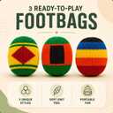 ITD ITANDA Footbag, Handmade Crochet Knitted Sand Filled Kicking Ball, Leak-Proof Reinforced Seams Colorful Foot Bags for Freestyle Tricks, Juggling, Indoor Outdoor Party Favors & Campus Games