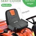 PACETAP Tractor Seat Cover with Drink Pouch, Heavy Duty 600D Oxford Waterproof Riding Lawn Mower Seat Cover Fits Kubota, for Cub Cadet, for Ford, for Mahindra, for Husqvarna (Medium)